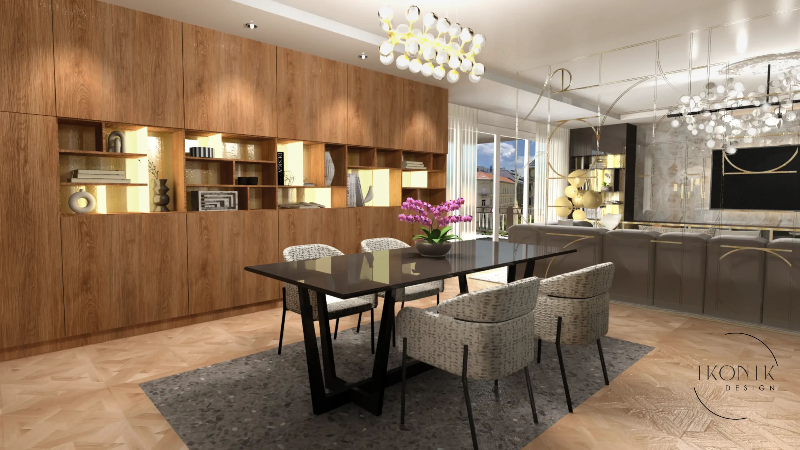 Exkluzív enteriőr étkező elegáns interior design ikonikdesign