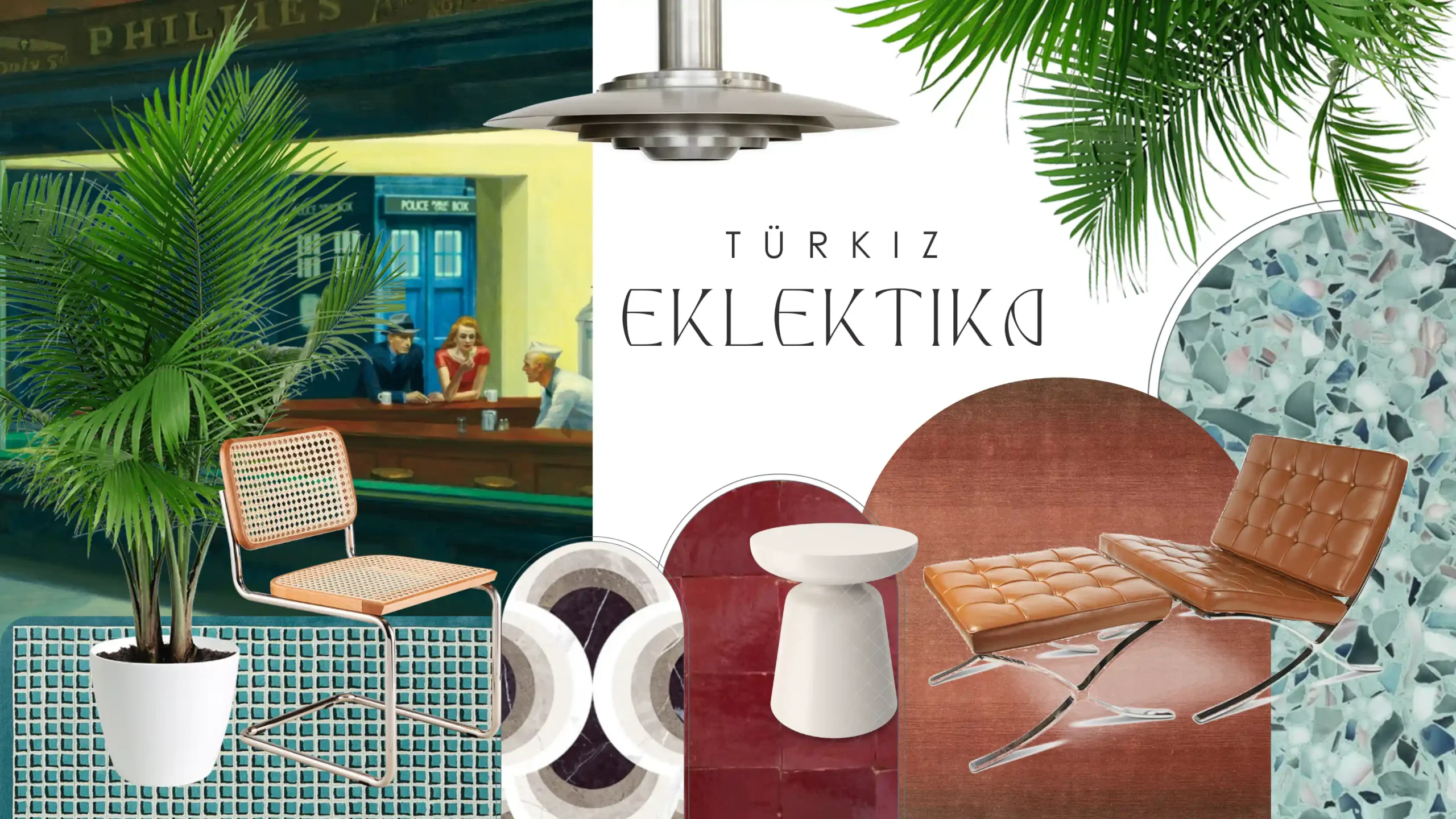 Moodboard eklektika ikonikdesign lakberendezés